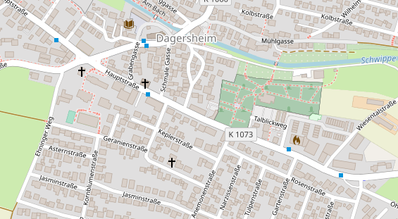 Tagungshotels auf Satellitenbild