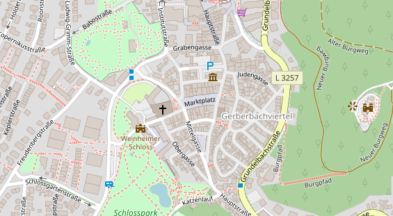 Tagungshotels auf Satellitenbild