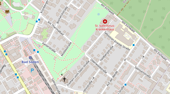 Tagungshotels auf Satellitenbild