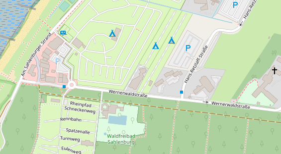 Tagungshotels auf Satellitenbild