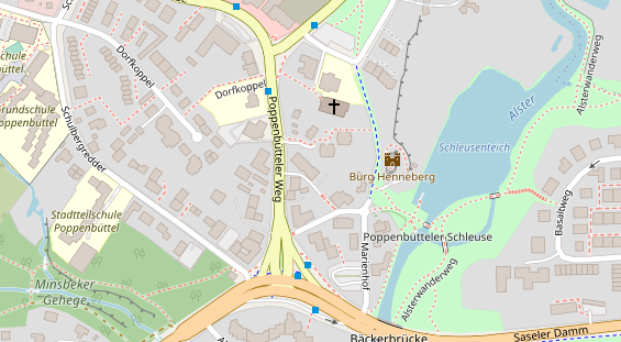 Tagungshotels auf Satellitenbild