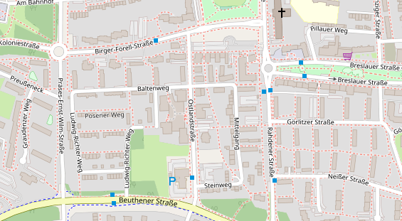 Tagungshotels auf Satellitenbild