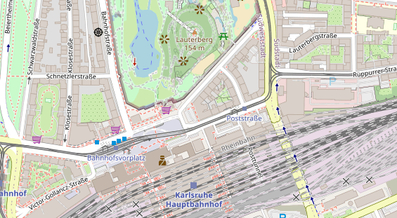 Tagungshotels auf Satellitenbild