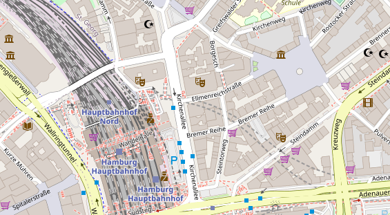 Tagungshotels auf Satellitenbild