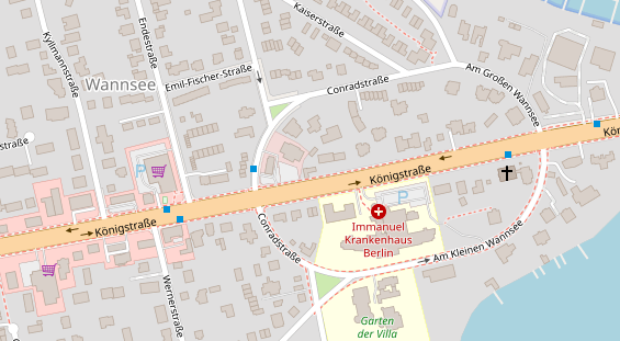 Tagungshotels auf Satellitenbild