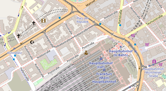 Tagungshotels auf Satellitenbild