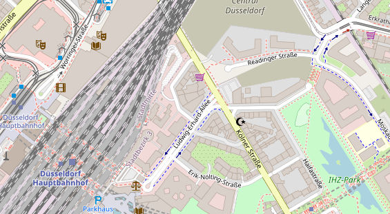Tagungshotels auf Satellitenbild
