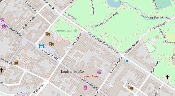 Tagungshotels auf Satellitenbild