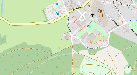 Tagungshotels auf Satellitenbild