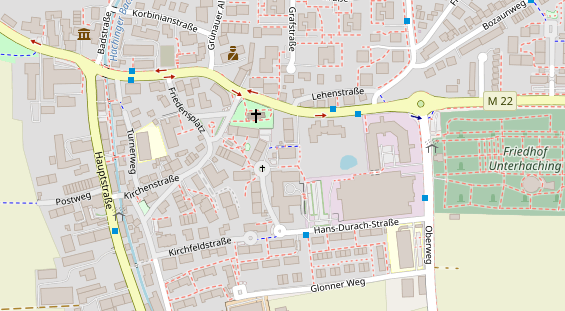Tagungshotels auf Satellitenbild
