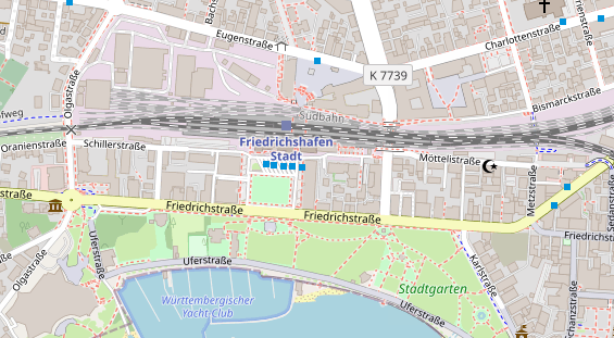 Tagungshotels auf Satellitenbild