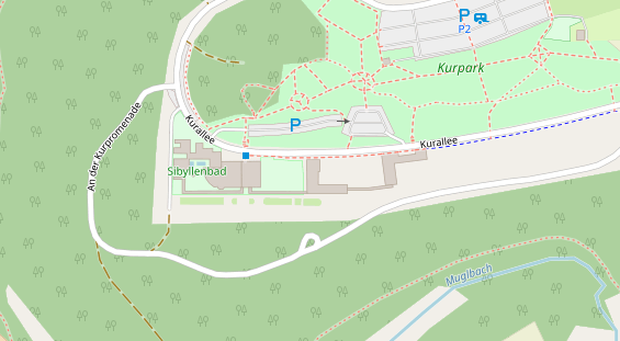 Tagungshotels auf Satellitenbild