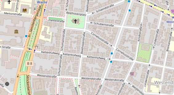 Tagungshotels auf Satellitenbild