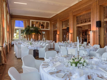 Eventlocations - Tagungstechnik im Haus: Leinwände - Schweiz - Scala Restaurant für Bankett - Art Deco Hotel Montana - Bankett und Hochzeits-Location