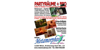 Eventlocations - Location für:: Meeting - Gumpoldskirchen - Partylocation - Metamorphosys - Place of Bliss - Seminarhaus / Eventlocation / Therapieräume