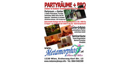Eventlocations - Location für:: Hochzeit - Wien Alsergrund - Partylocation - Metamorphosys - Place of Bliss - Seminarhaus / Eventlocation / Therapieräume