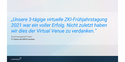 Eventlocations - Deutschland - Was unsere Kund*innen über uns sagen - Converia Virtual Venue | Virtuelle All-in-One-Eventplattform